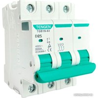 Выключатель автоматический Tengen TGB1N-63 3P 25A D 6kA 3M TGB1N-63-3-25D
