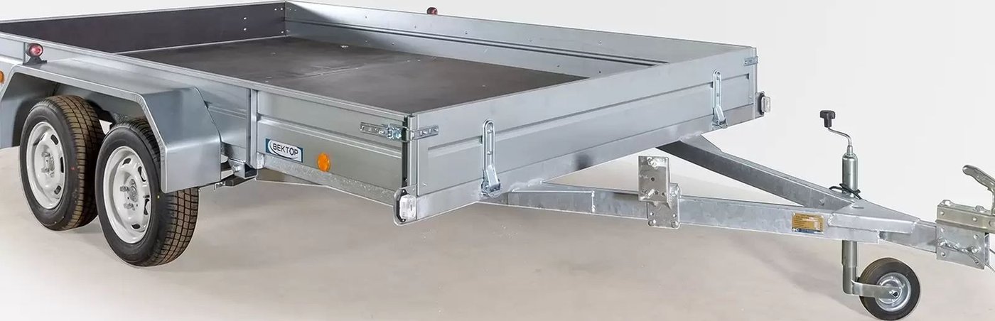 

Двухосный прицеп Вектор ЛАВ 81013 А двухосный, высокий борт (3500х2000х380)