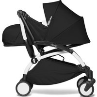 Универсальная коляска Babyzen Yoyo2 (2 в 1, мягкая люлька, белая рама, черный)