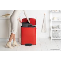 Система сортировки мусора Brabantia Bo Pedal Bin 2 x 30 л (пламенно-красный)