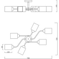 Припотолочная люстра Escada Vertigo 1131/6P (Black/Gold)