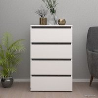 Комод Кортекс-мебель Бари 60 4ш (белый/белый/береза)