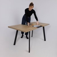 Кухонный стол Listvig Hagen 140 раздвижной, 140-180x85 (дуб вотан/черный)