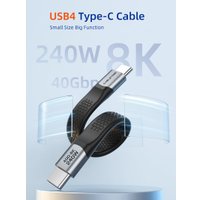 Кабель Cabletime Short Flat USB 4 USB Type-C - USB Type-C (0.15 м, черный)