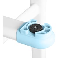 Ученический стол Anatomica Ara с подставкой для книг и выдвижным органайзером (белый/голубой)