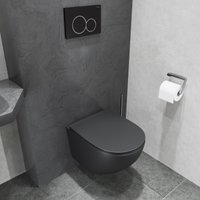 Унитаз подвесной Lauter с инсталляцией Sulzdorf с микролифтом и кнопкой смыва 219704HD (белый/черный)