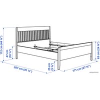 Кровать Ikea Иданэс 200x160 (темно-коричневый, лурой) 594.064.99