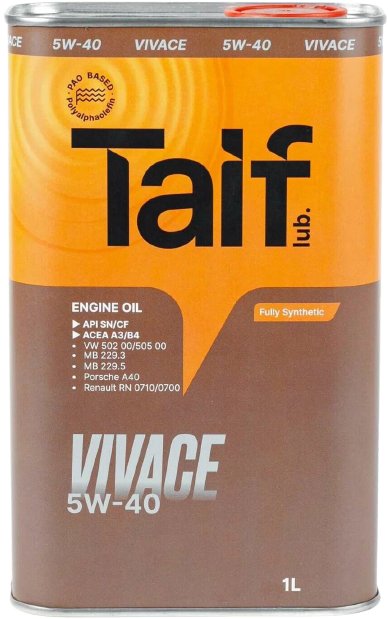 

Моторное масло Taif Vivace 5W-40 1л