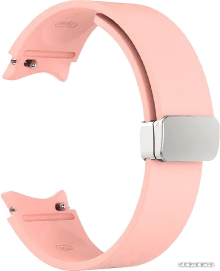 Ремешок Rumi Flex Buckle силиконовый для Samsung Galaxy Watch4/5/6 (20 мм, светло-розовый)
