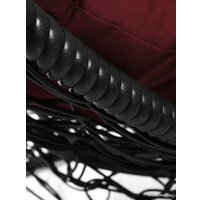 Кресло M-Group Кокос на подставке 11590402 (черный ротанг/бордовая подушка)