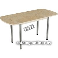 Кухонный стол ВВР Пластиковый раздвижной (аламбра/подстолье прямое шоколад)