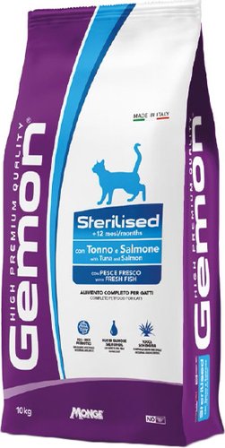 Сухой корм для кошек Gemon Sterilised with Tuna and Salmon 10 кг