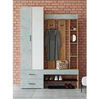 Стенка Горизонт Домино (крафт золотой/бетон)