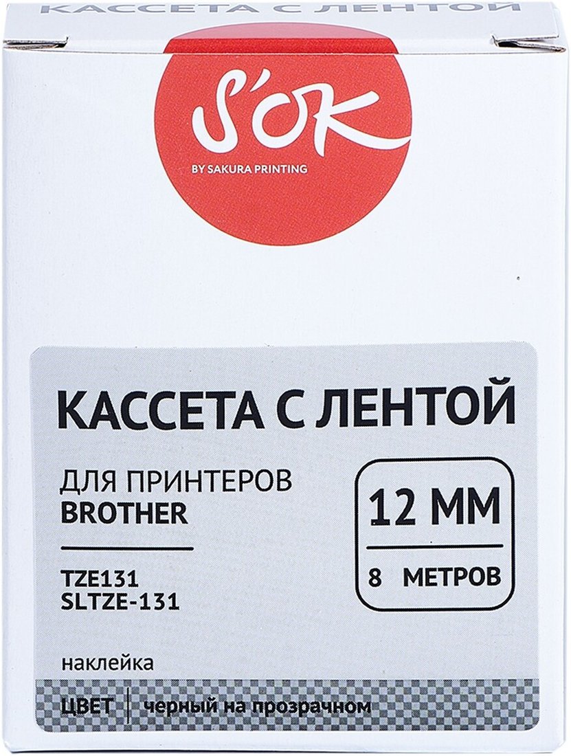 Картридж-лента для термопринтера S'OK TZE131