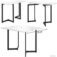 Кухонный стол Millwood Арлен 1 38/76x110x76 (белый/металл черный)