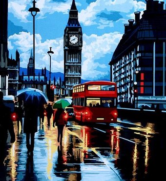 Картина по номерам Школа талантов Дождливая улица 9898615