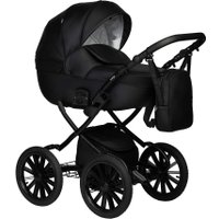 Универсальная коляска Indigo Mio ECO Plus 14" (2 в 1, 01/черная кожа)