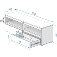 Тумба Кортекс-мебель Бари ТВ 160 2ш-2 (дуб сонома/дуб сонома/белый)