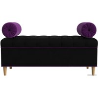 Банкетка Лига диванов Глория 29276 (микровельвет черный/фиолетовый/фиолетовый)
