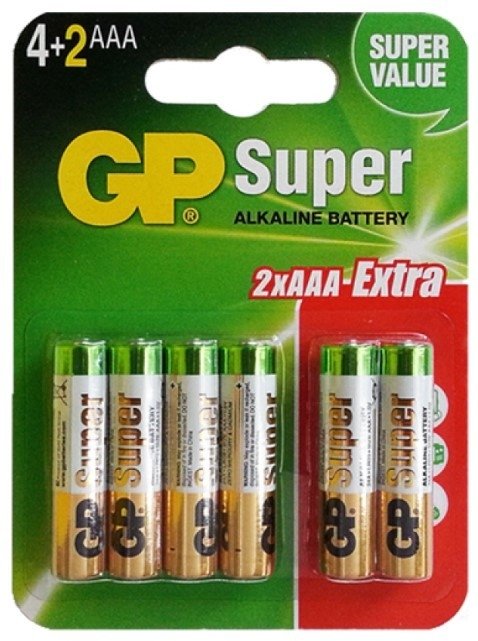 

Батарейка GP Super LR03/24A 6BP