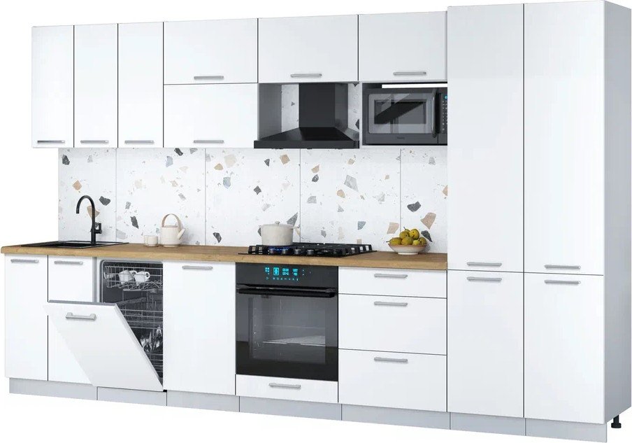 

Готовая кухня Интерлиния Мила Gloss 3.5-ПМ4 (белый/белый/дуб бунратти)