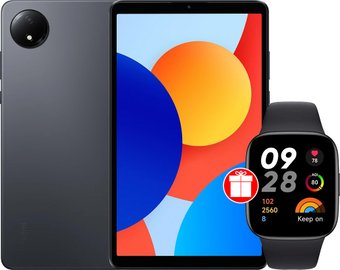 Xiaomi Redmi Pad SE 8.7 4G 4GB/128GB международная версия (серый) + умные часы Xiaomi Redmi Watch 3 Active (черный) по акции