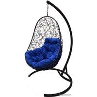 Подвесное кресло M-Group Овал 11140410 (черный ротанг/синяя подушка)