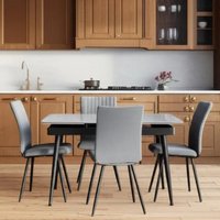 Кухонный стол TetChair Lord Grey 180x80x75 (серый/черный)