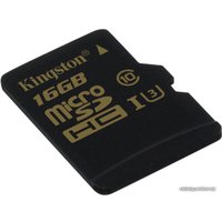 Карта памяти Kingston Gold microSDHC Class U3 UHS-I 16GB +адаптер [SDCG/16GB]