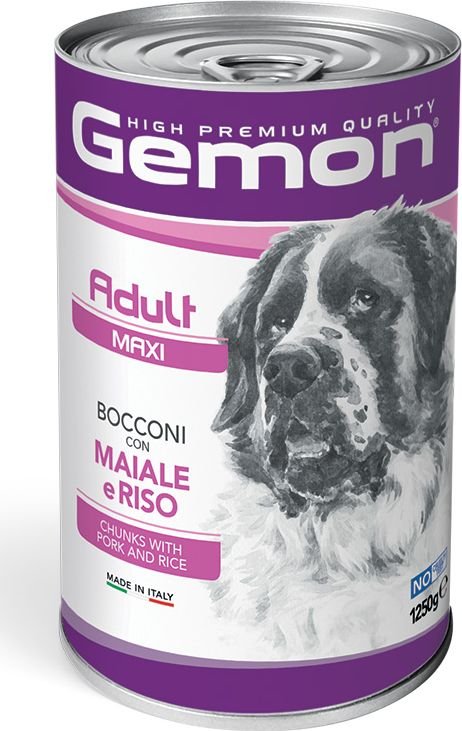 

Консервированный корм для собак Gemon Maxi Adult Pork 1.25 кг