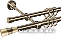 

Карниз для штор АС ФОРОС Grace D16Г/16Г + наконечники Конус золото (1.6м, антик)