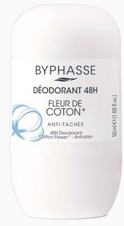 

Дезодорант шариковый Byphasse Cotton Flower 48H с экстрактом хлопка (50 мл)