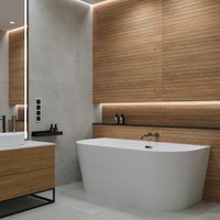 Ванна Wellsee Excellence Pro 140x70 28760103R (пристенная ванна белый глянец, экран, ножки, сифон-автомат матовый черный)