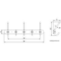Крючок для ванны Ledeme L201-5