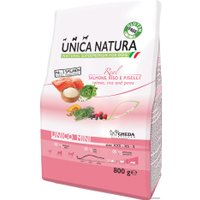 Сухой корм для собак Unica Natura Unico Mini с лососем, рисом и горохом 800 г