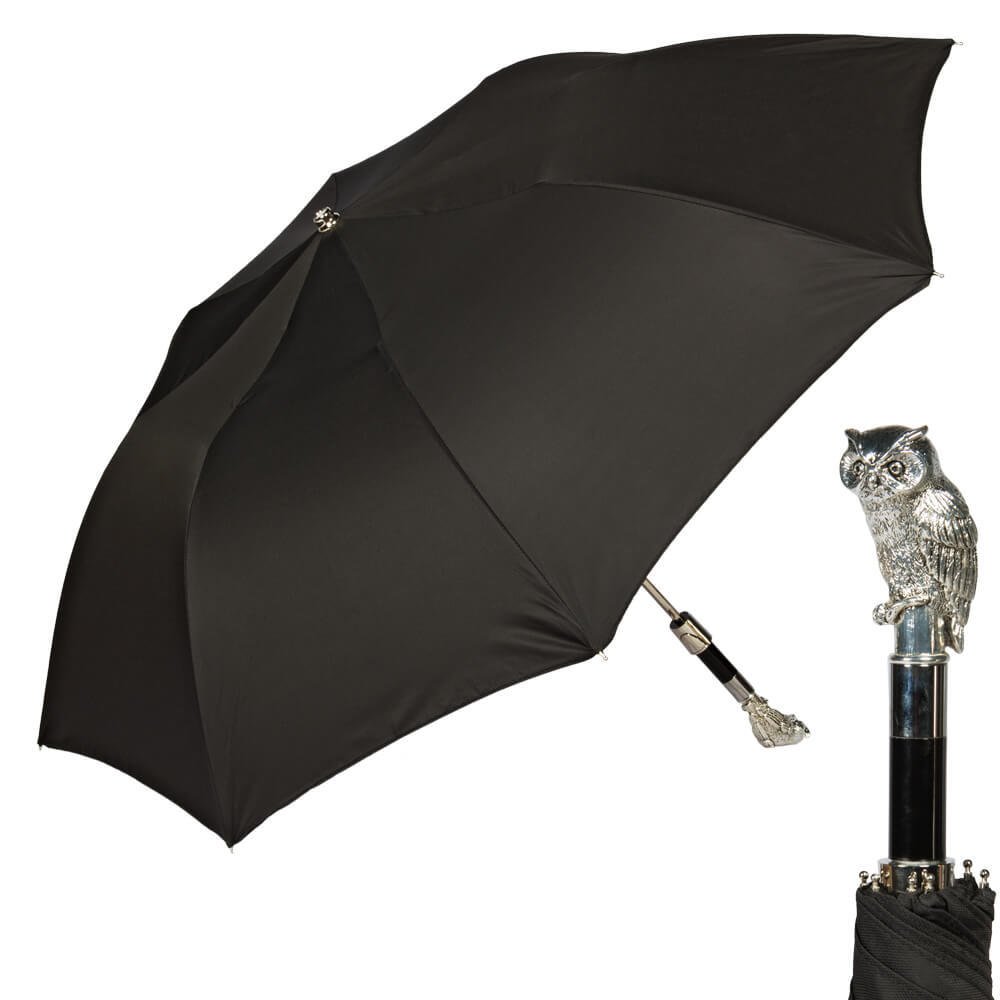 

Складной зонт Pasotti Auto Owl Silver Oxford Black