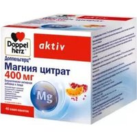 БАД Doppelherz activ Магния цитрат 400мг (40 саше-пакетов)