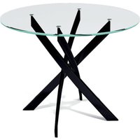 Кухонный стол DikLine R90 (прозрачный/опоры черные)