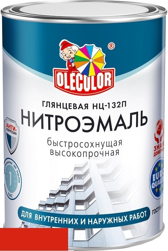 

Эмаль Olecolor НЦ-132П 1.7 кг (красный)