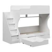 Двухъярусная кровать Можга Капризун 6 с ящиками Р443 (белый)