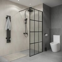 Душевая стенка Niagara Eco NG-552-80 80x190 (черный/прозрачное стекло)