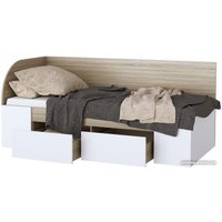 Кровать-тахта Памир Беатрис КР900 (белый глянец/дуб сонома)