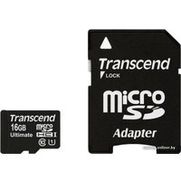 Карта памяти Transcend microSDHC (Class 10) UHS-I 16GB + SD адаптер (TS16GUSDHC10U1)