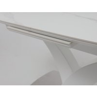 Кухонный стол Аврора Нотр Дам Moderne 1400/1800x850 (камень светло-серый Greys Snow/белый муар)