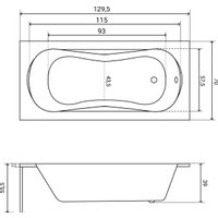 Ванна Lauter Sophia 130 21205130 (с ножками, серым подголовником)