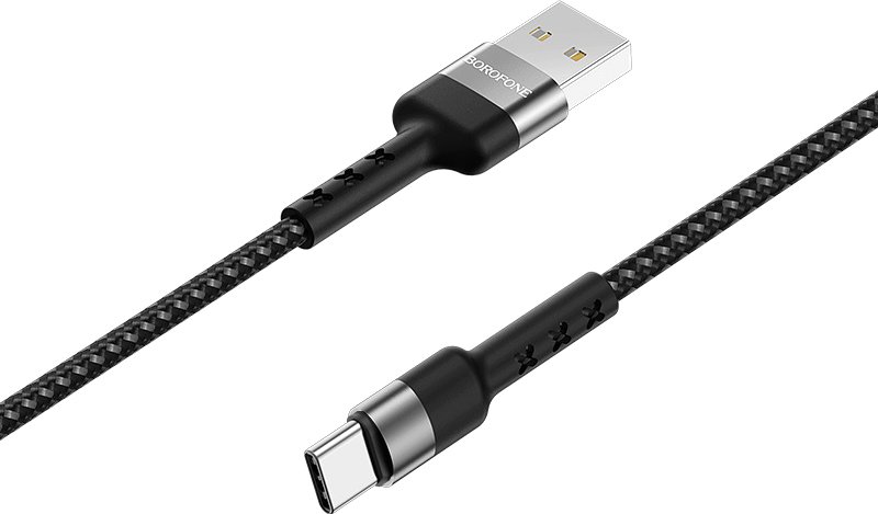 

Кабель Borofone BX34 USB Type-A - USB Type-C (1 м, черный)