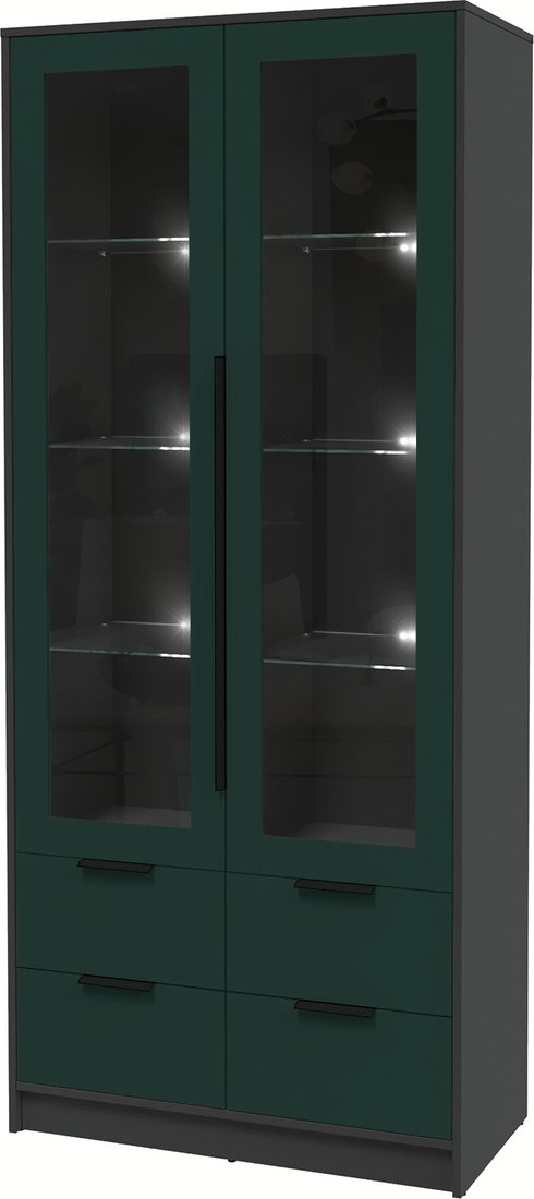 

Шкаф-витрина Интерлиния Концепт КТ-ШВ2 с подсветкой Глосс (антрацит/изумруд)
