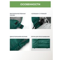 Спальный мешок RSP Outdoors Sleep 450 R RipStop 2024 (зеленый, 220x75см, молния справа)