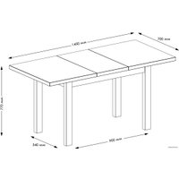 Кухонный стол Senira Кастусь 110-145x70 (дуб выбеленный/венге)