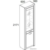 Шкаф-пенал Anrex Olivia 1V1D Вудлайн Кремовый/Дуб Анкона